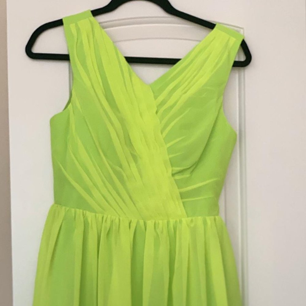 Lime green bridesmaid dress